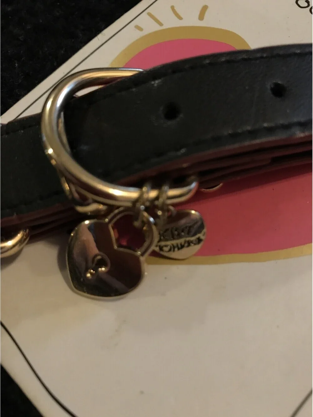 Betsey Johnson Dog Collar And Gold Dog Waste Bag NWT! M1294